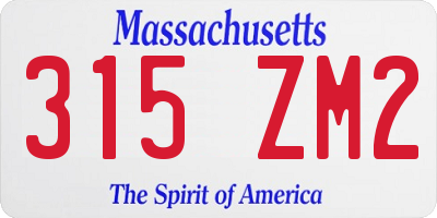 MA license plate 315ZM2