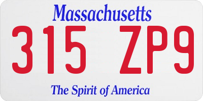 MA license plate 315ZP9
