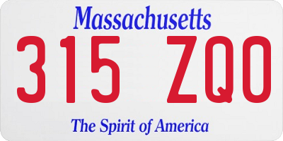 MA license plate 315ZQ0