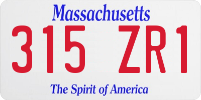 MA license plate 315ZR1