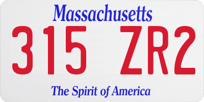 MA license plate 315ZR2