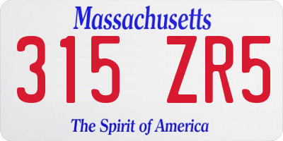 MA license plate 315ZR5