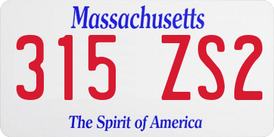 MA license plate 315ZS2