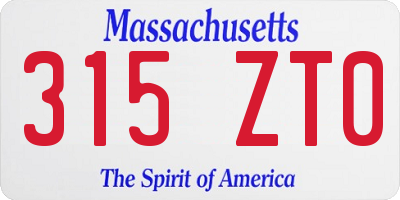 MA license plate 315ZT0