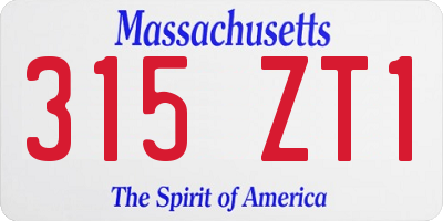 MA license plate 315ZT1