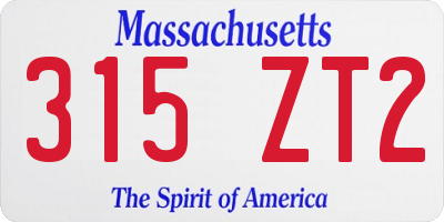 MA license plate 315ZT2