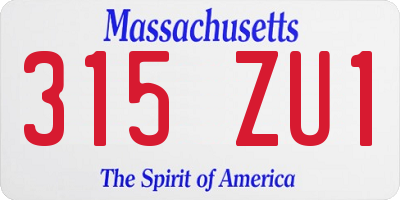 MA license plate 315ZU1
