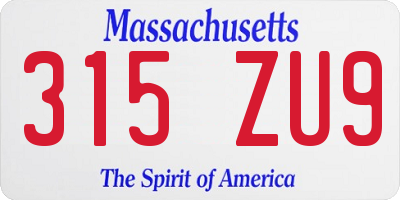 MA license plate 315ZU9
