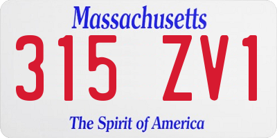 MA license plate 315ZV1