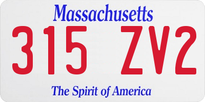 MA license plate 315ZV2