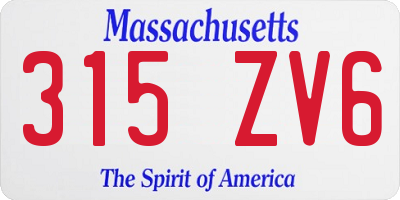 MA license plate 315ZV6