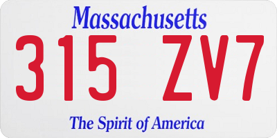 MA license plate 315ZV7