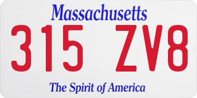 MA license plate 315ZV8