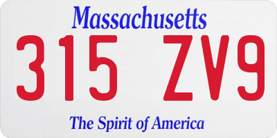 MA license plate 315ZV9