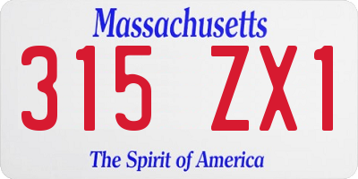 MA license plate 315ZX1