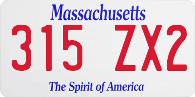 MA license plate 315ZX2