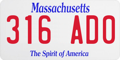 MA license plate 316AD0