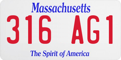 MA license plate 316AG1