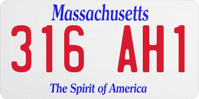 MA license plate 316AH1