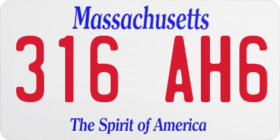 MA license plate 316AH6