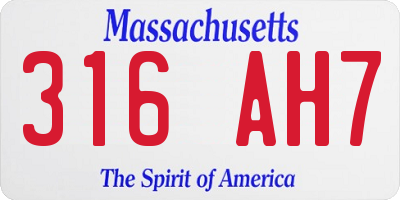 MA license plate 316AH7