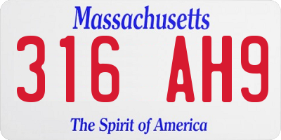MA license plate 316AH9