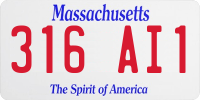 MA license plate 316AI1