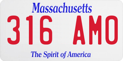 MA license plate 316AM0