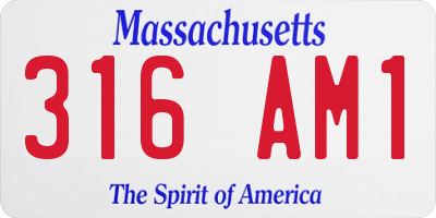 MA license plate 316AM1