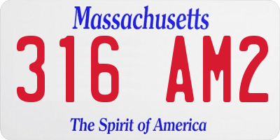 MA license plate 316AM2