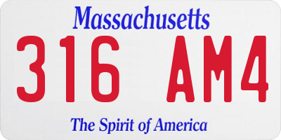 MA license plate 316AM4