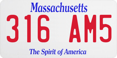 MA license plate 316AM5