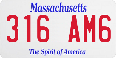 MA license plate 316AM6