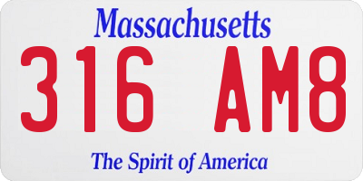 MA license plate 316AM8