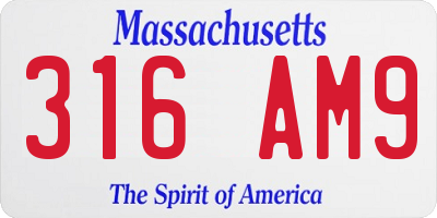 MA license plate 316AM9