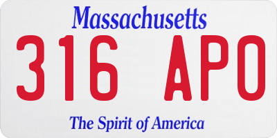 MA license plate 316AP0