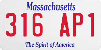 MA license plate 316AP1