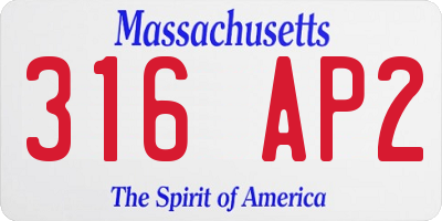 MA license plate 316AP2