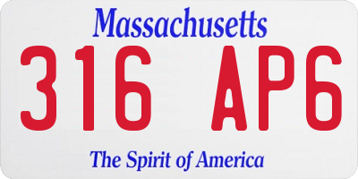 MA license plate 316AP6