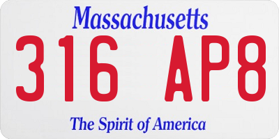 MA license plate 316AP8