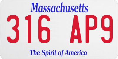 MA license plate 316AP9