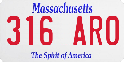 MA license plate 316AR0