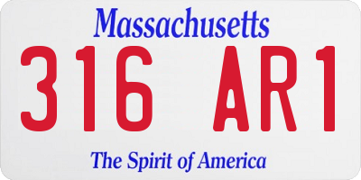 MA license plate 316AR1