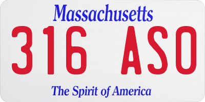 MA license plate 316AS0