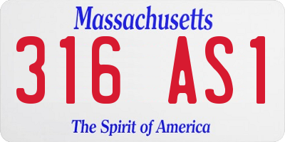 MA license plate 316AS1