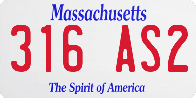 MA license plate 316AS2