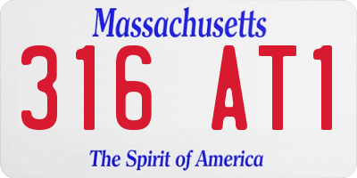 MA license plate 316AT1