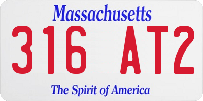 MA license plate 316AT2