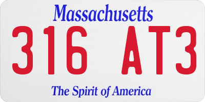 MA license plate 316AT3