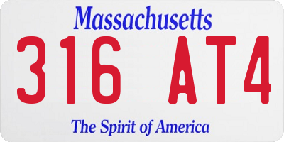 MA license plate 316AT4